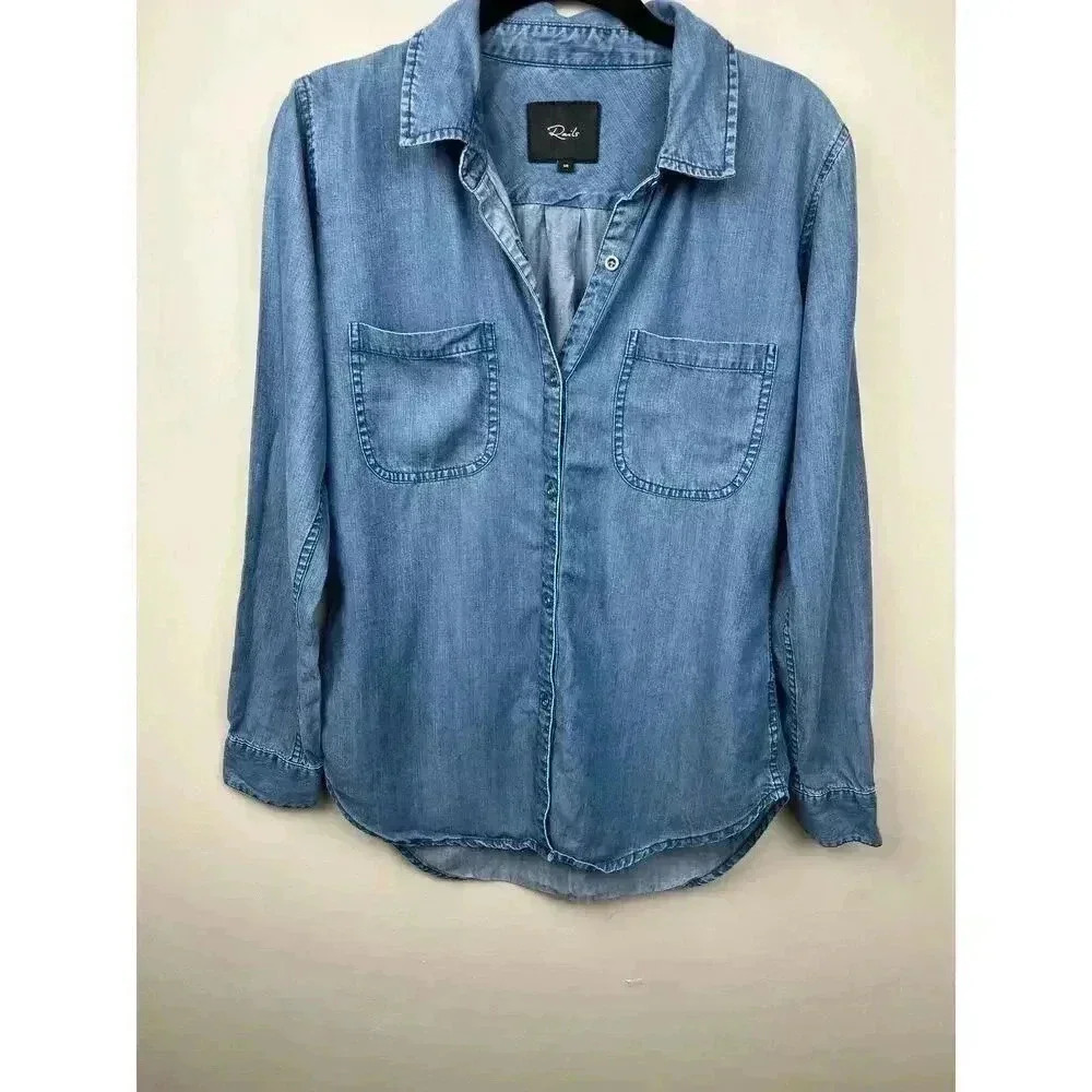 Rails Carter Button Up Denim Shirt - Size Xs - image 2